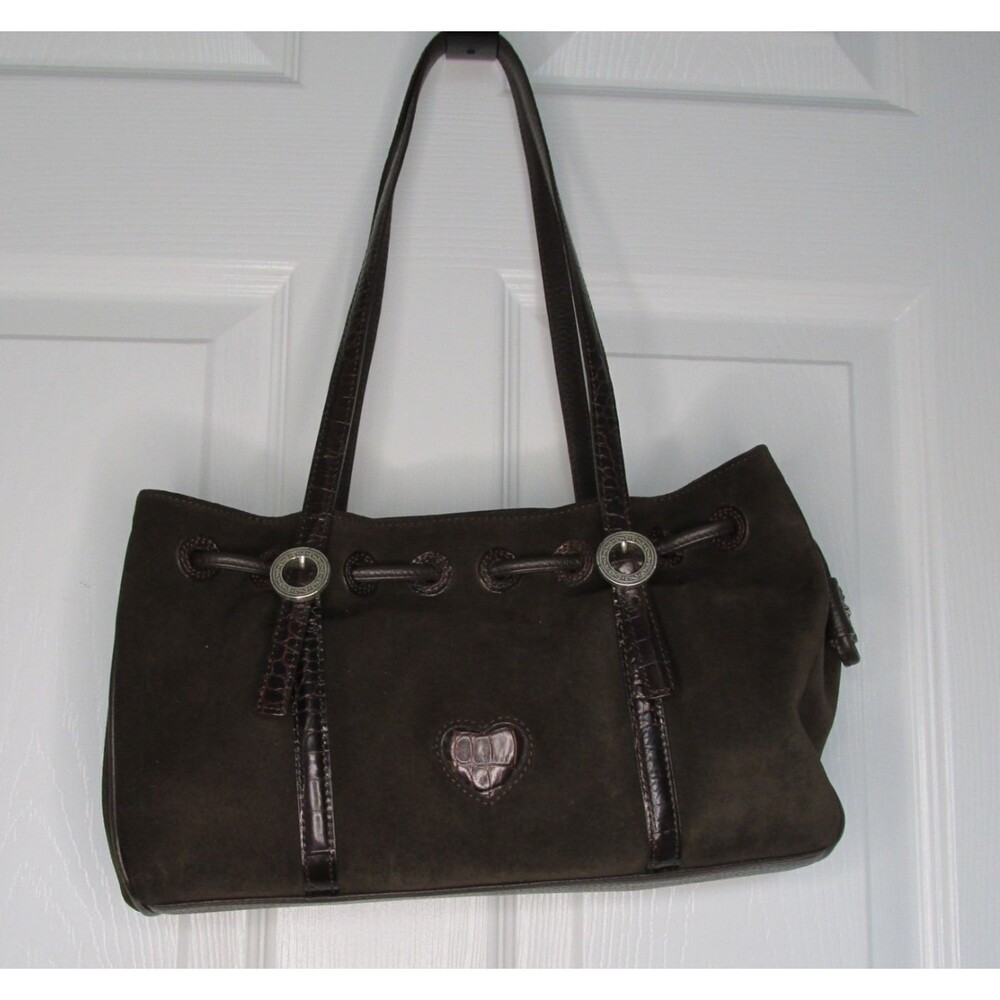 BRIGHTON Cinclaire Cinabar Brown Suede Shoulder Tote Bag - Picture 7 of 15